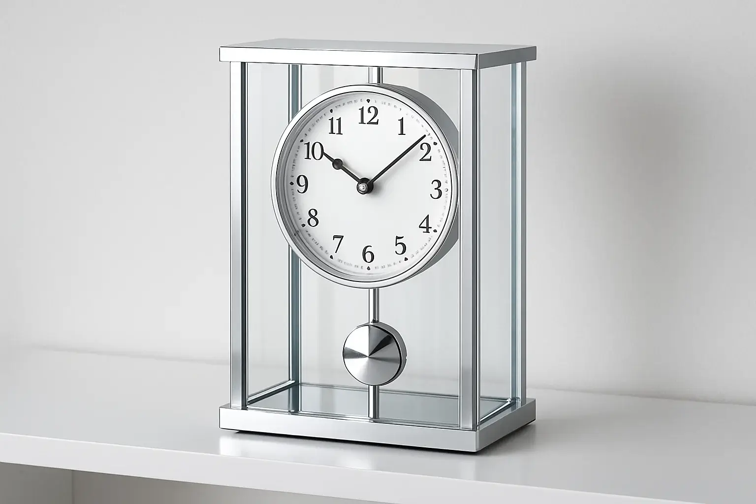 Glass‑Encased Pendulum Clock
